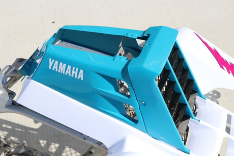 Yamaha Banshee fenders + gas tank plastic + grill + graphics WHITE + TEAL 1992 9