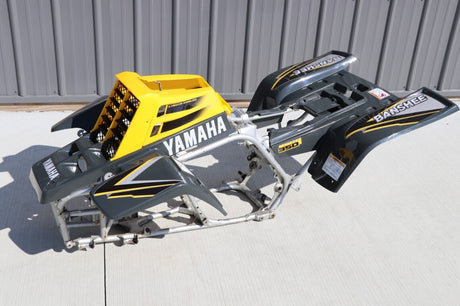 Yamaha Banshee fenders + gas tank plastic + grill + graphics GRAY  YELLOW 1998 2