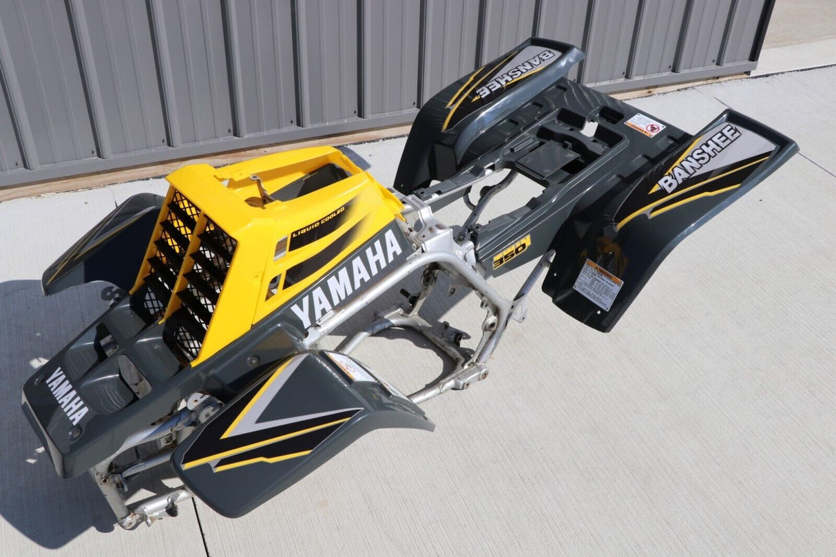 Yamaha Banshee fenders + gas tank plastic + grill + graphics GRAY  YELLOW 1998 3