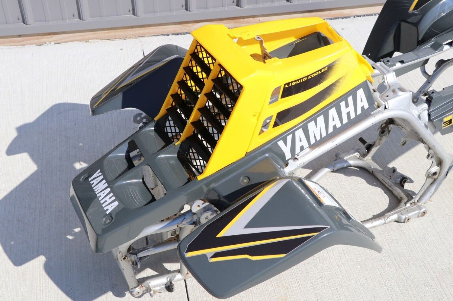Yamaha Banshee fenders + gas tank plastic + grill + graphics GRAY  YELLOW 1998 5