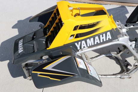 Yamaha Banshee fenders + gas tank plastic + grill + graphics GRAY  YELLOW 1998 6