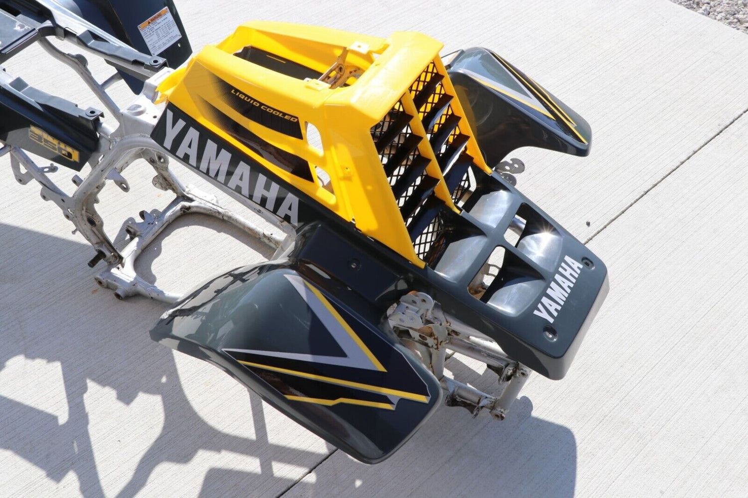 Yamaha Banshee fenders + gas tank plastic + grill + graphics GRAY  YELLOW 1998 7
