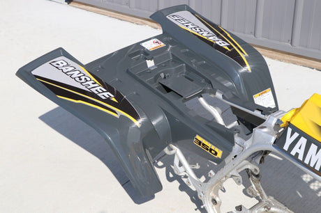 Yamaha Banshee fenders + gas tank plastic + grill + graphics GRAY  YELLOW 1998 12