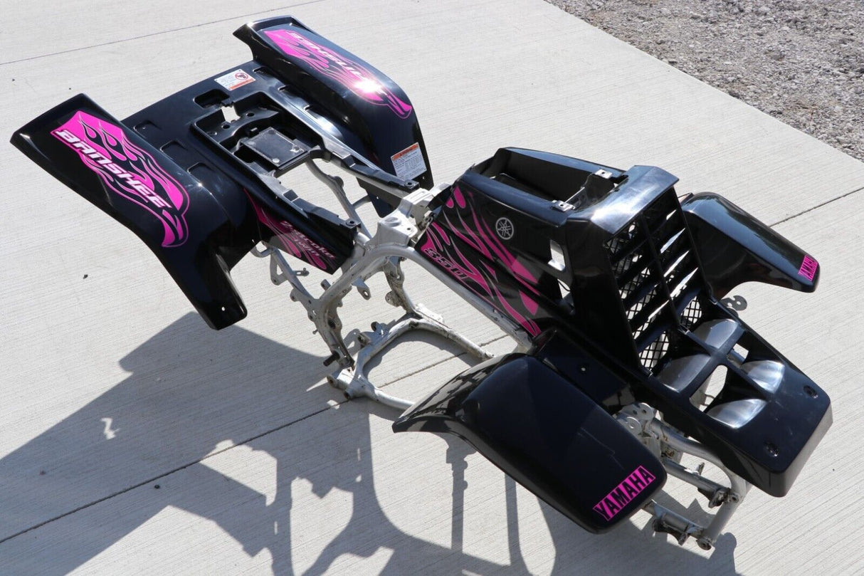 Yamaha Banshee fenders + gas tank plastic + grill + graphics BLACK PINK 3