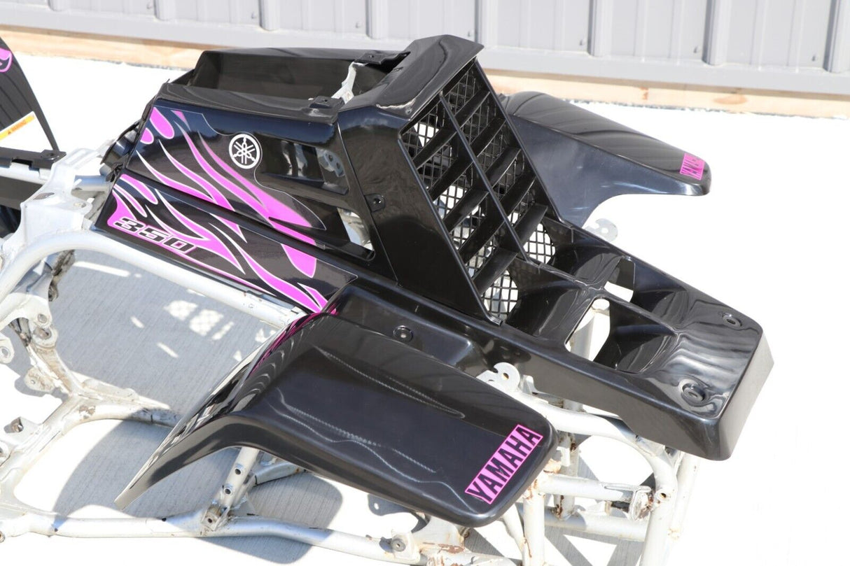 Yamaha Banshee fenders + gas tank plastic + grill + graphics BLACK PINK 6