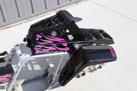 Yamaha Banshee fenders + gas tank plastic + grill + graphics BLACK PINK 7