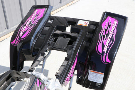 Yamaha Banshee fenders + gas tank plastic + grill + graphics BLACK PINK 10