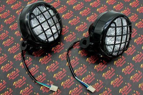GRADE B SET 2 x NEW Headlights Yamaha Banshee Warrior lens bulbs lights grills 3