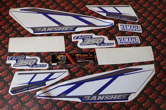 Vito's vinyl decal graphics kit 14MIL sticker Yamaha Banshee BLUE WHITE 2001 1
