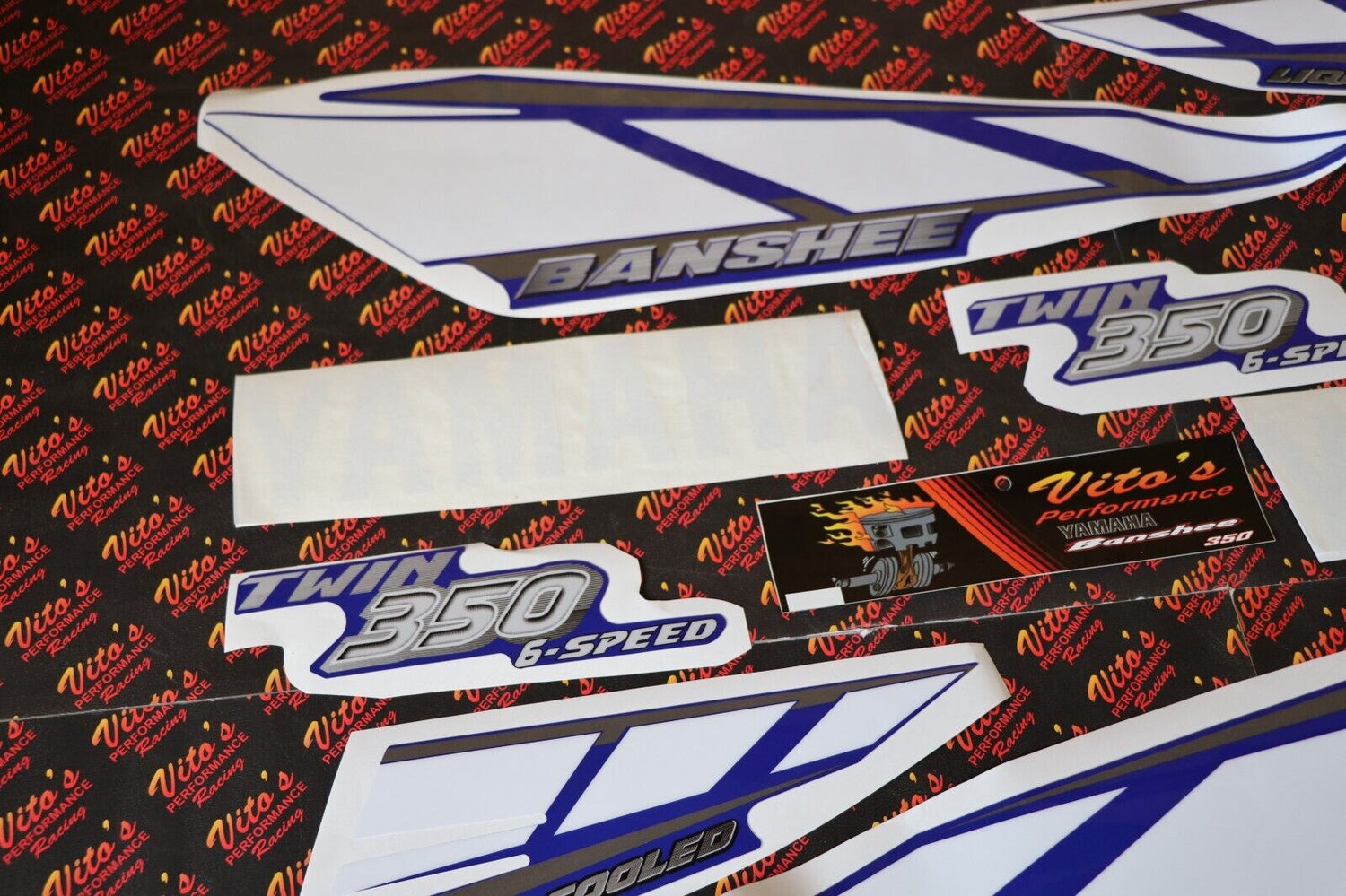 Vito's vinyl decal graphics kit 14MIL sticker Yamaha Banshee BLUE WHITE 2001 3