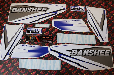 Vito's vinyl decal graphics kit 14MIL sticker Yamaha Banshee BLUE WHITE 1999 1