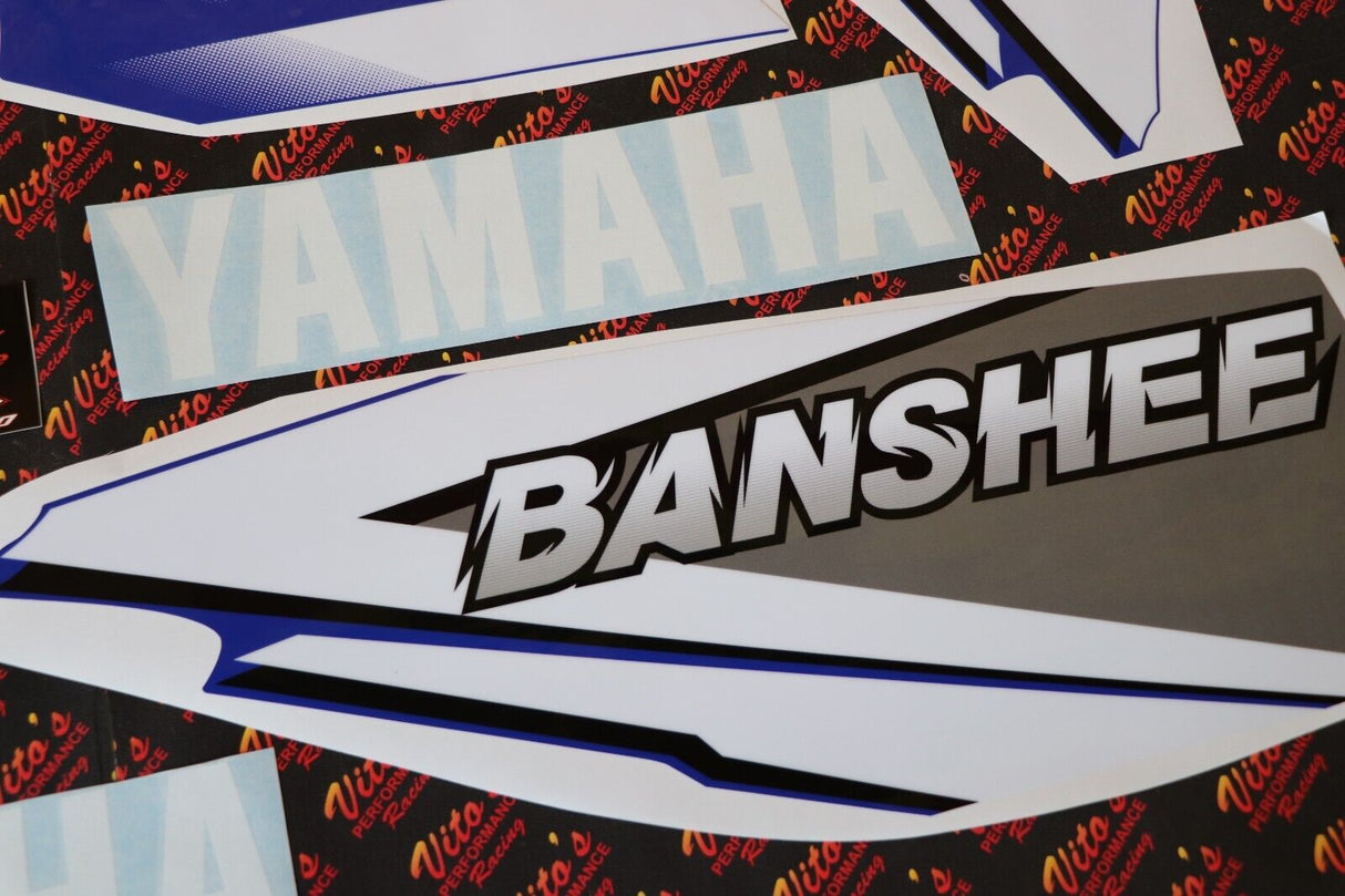 Vito's vinyl decal graphics kit 14MIL sticker Yamaha Banshee BLUE WHITE 1999 2