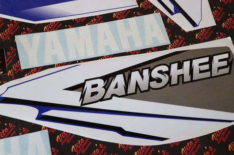Vito's vinyl decal graphics kit 14MIL sticker Yamaha Banshee BLUE WHITE 1999 2
