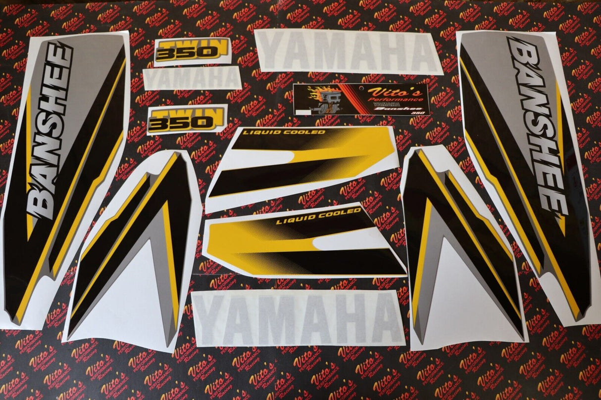 Vito's vinyl decal graphics kit 14MIL sticker Yamaha Banshee GRAY YELLOW 1998 1