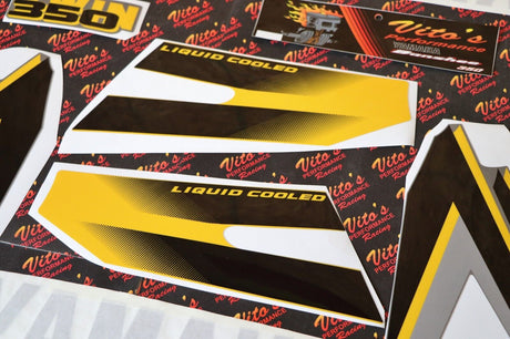 Vito's vinyl decal graphics kit 14MIL sticker Yamaha Banshee GRAY YELLOW 1998 3