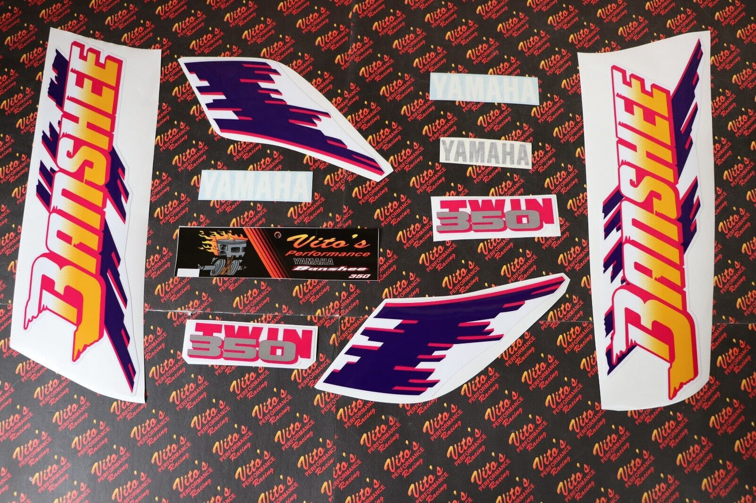 Vito's vinyl decal graphics kit 14MIL sticker Yamaha Banshee WHITE LAVENDER 1993 1