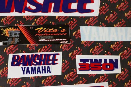 Vito's vinyl decal graphics kit 14MIL sticker Yamaha Banshee WHITE BLUE 1988 2