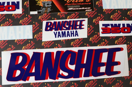 Vito's vinyl decal graphics kit 14MIL sticker Yamaha Banshee WHITE BLUE 1988 3