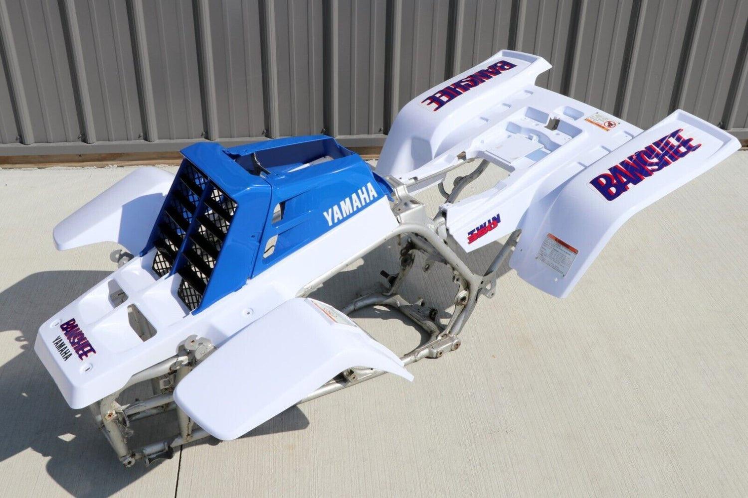 Vito's vinyl decal graphics kit 14MIL sticker Yamaha Banshee WHITE BLUE 1988 4