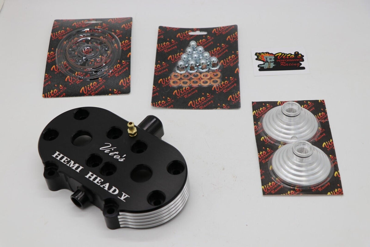 Vito's HEMI HEAD billet aluminum cool 1987-2006 Banshee + DOMES BLACK 20cc 3