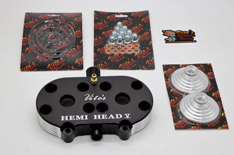 Vito's HEMI HEAD billet aluminum cool 1987-2006 Banshee + DOMES BLACK 19cc 1