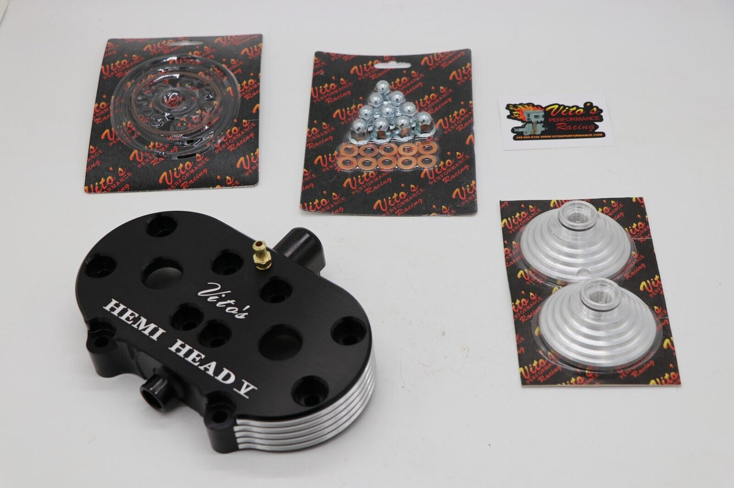 Vito's HEMI HEAD billet aluminum cool 1987-2006 Banshee + DOMES BLACK 19cc 3