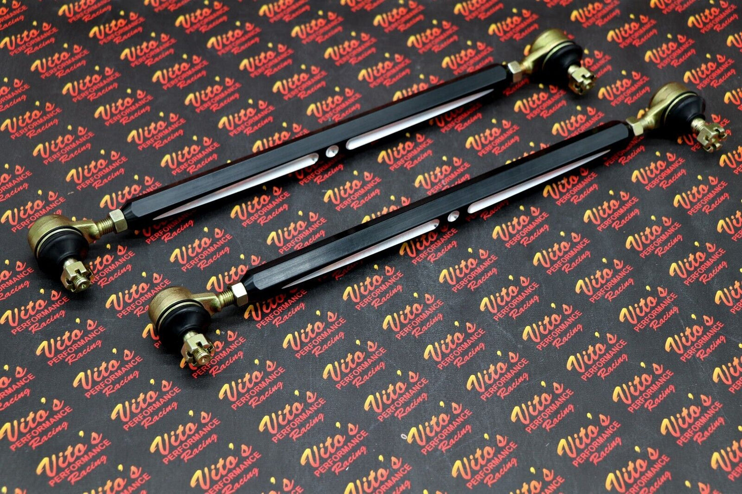 2 x NEW Vito's Yamaha Banshee BILLET BLACK tie rods + 4 ball joints +0" 4