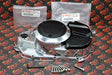 NEW POLISHED Banshee clutch engine cover OEM FACTORY + OEM inserts + bolt kit 1