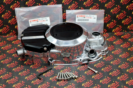 NEW POLISHED Banshee clutch engine cover OEM FACTORY + OEM inserts + bolt kit 6