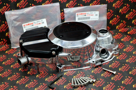 NEW POLISHED Banshee clutch engine cover OEM FACTORY + OEM inserts + bolt kit 7