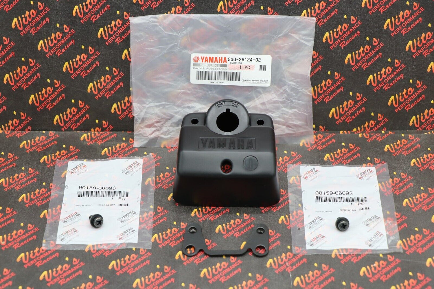 Bracket + key plastic holder mount stem stay Yamaha Banshee Blaster + OEM screws 1