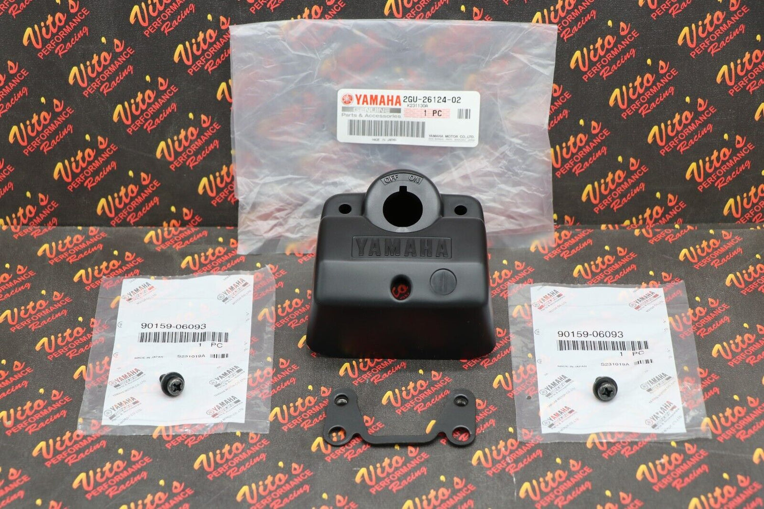 Bracket + key plastic holder mount stem stay Yamaha Banshee Blaster + OEM screws 2