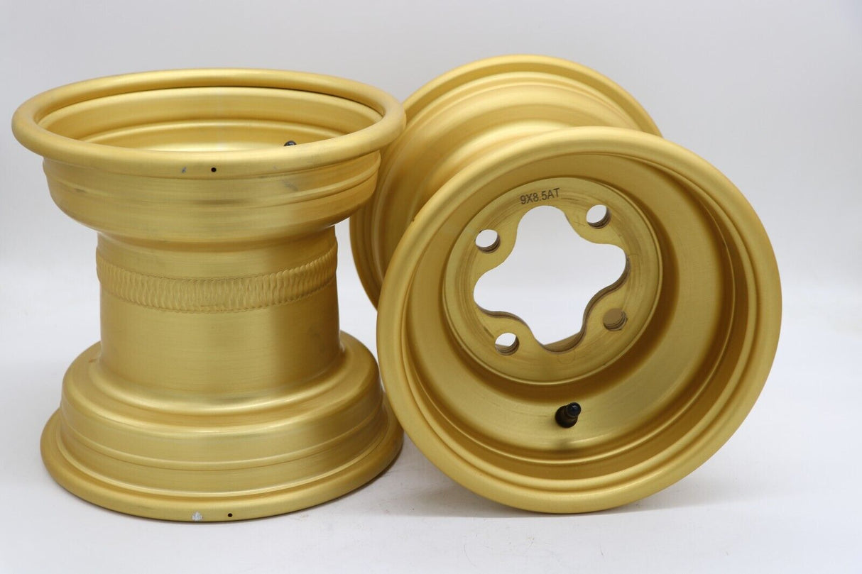 2 x 9" rear aluminum wheels rims 4x144 HONDA 450r 400EX 300EX TRX250r GOLD 1