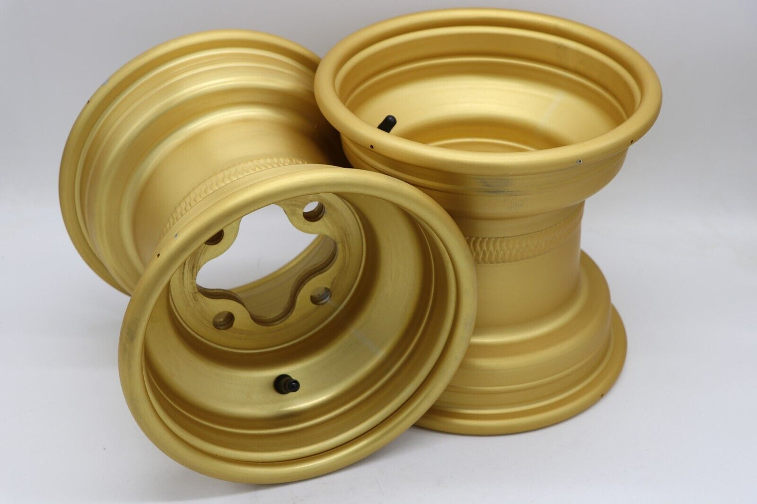 2 x 9" rear aluminum wheels rims 4x144 HONDA 450r 400EX 300EX TRX250r GOLD 3