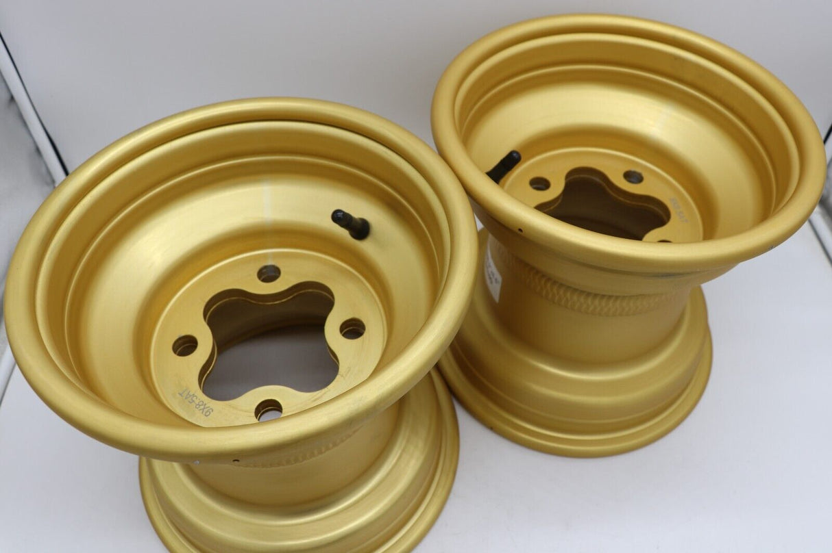2 x 9" rear aluminum wheels rims 4x144 HONDA 450r 400EX 300EX TRX250r GOLD 4