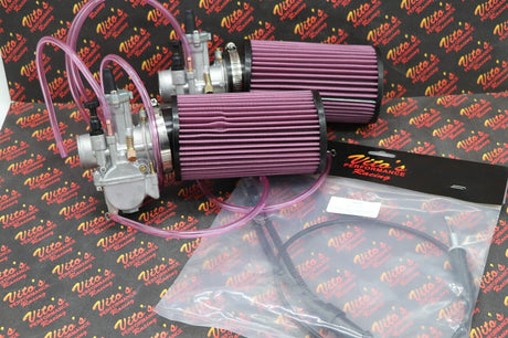 2 X Yamaha Banshee 28MM 28 Larger Carbs Carburetors PWK + Cable + K+N Filters 4
