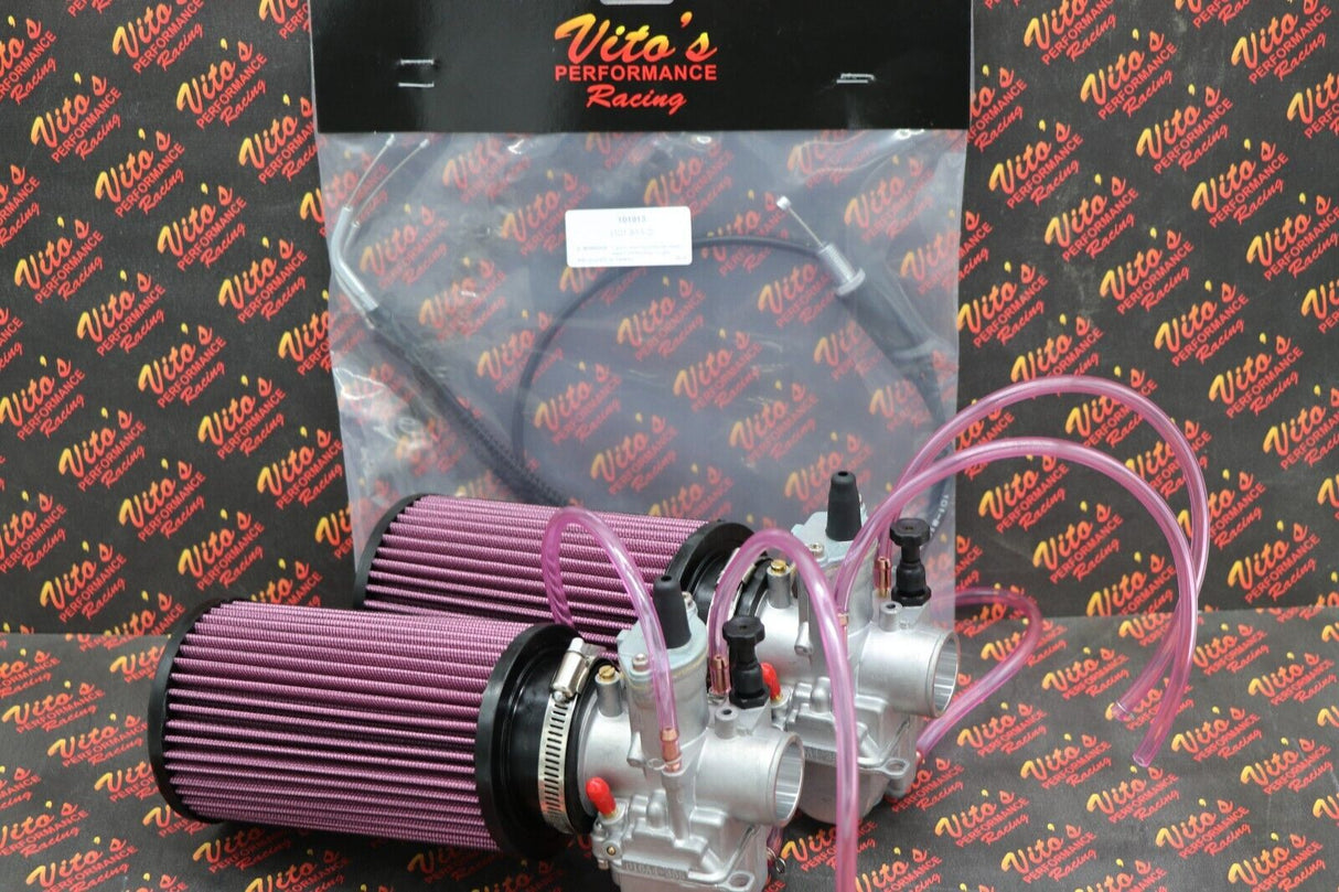 2 X Yamaha Banshee 28MM 28 Larger Carbs Carburetors PWK + Cable + K+N Filters 5