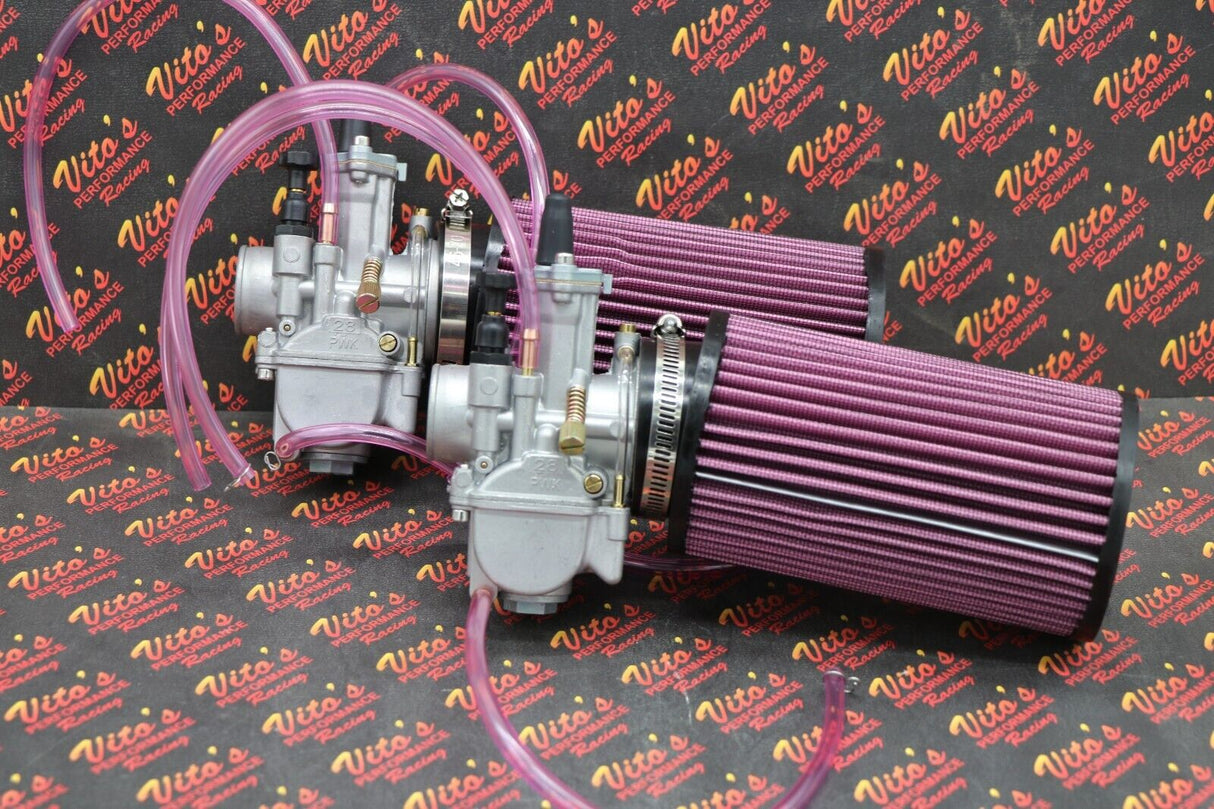 2 X Yamaha Banshee 28MM 28 Larger Carbs Carburetors PWK + Cable + K+N Filters 7