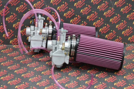 2 X Yamaha Banshee 28MM 28 Larger Carbs Carburetors PWK + Cable + K+N Filters 7