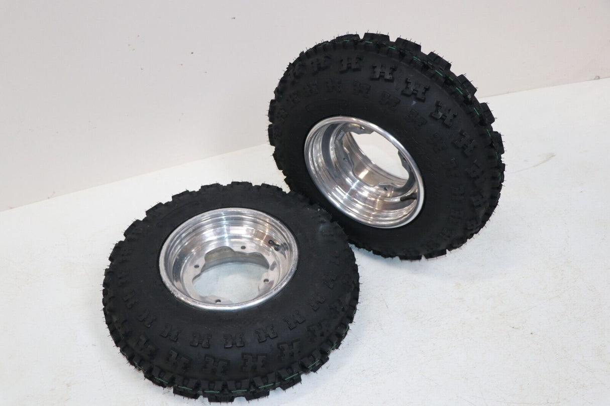 NEW 21x7x10 front tires + wheels rims Yamaha Banshee Raptor YFZ450 POLISHED 1