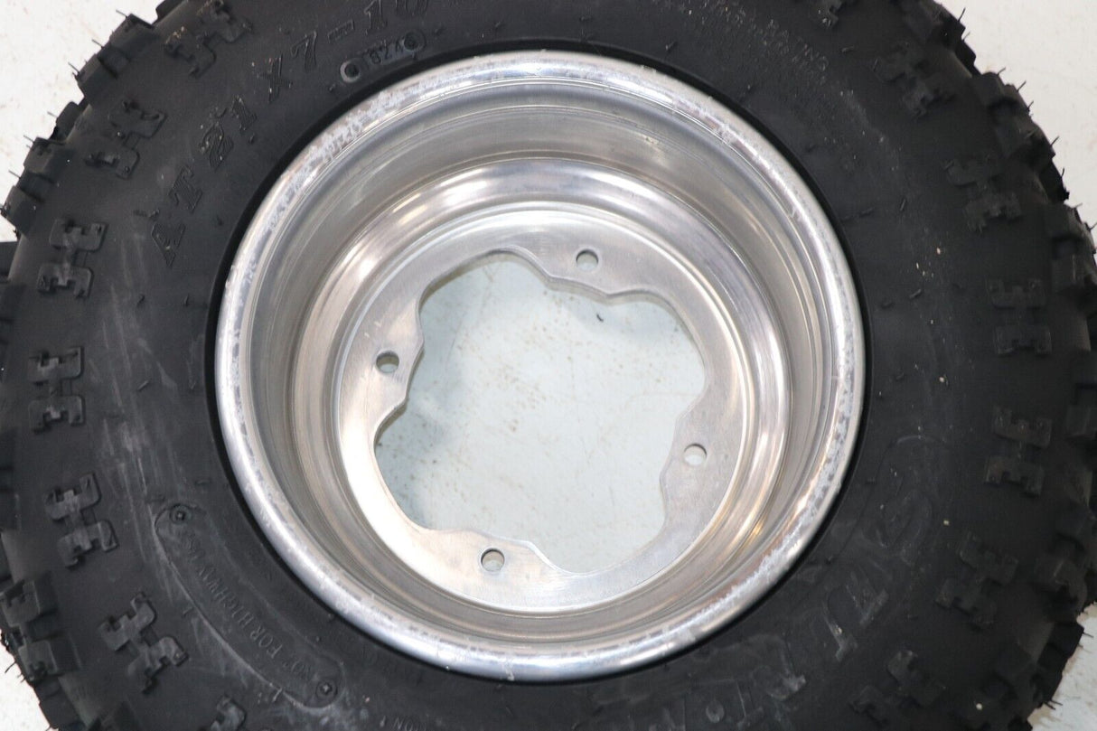 NEW 21x7x10 front tires + wheels rims Yamaha Banshee Raptor YFZ450 POLISHED 6