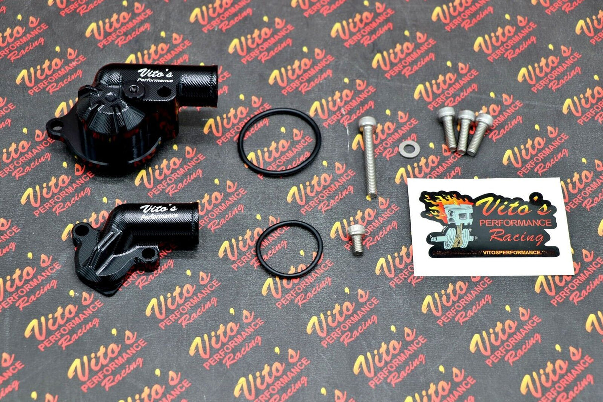 Vito's Billet water pump housing cover inlet outlet Yamaha Raptor 700 700R Black 1