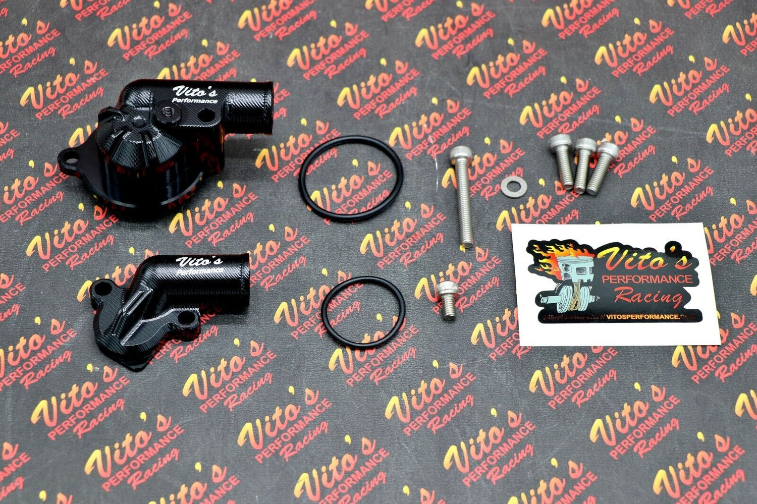 Vito's Billet water pump housing cover inlet outlet Yamaha Raptor 700 700R Black 1