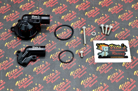 Vito's Billet water pump housing cover inlet outlet Yamaha Raptor 700 700R Black 1