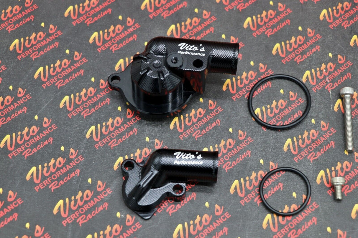 Vito's Billet water pump housing cover inlet outlet Yamaha Raptor 700 700R Black 2
