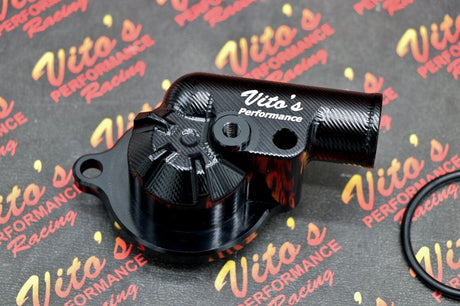 Vito's Billet water pump housing cover inlet outlet Yamaha Raptor 700 700R Black 3