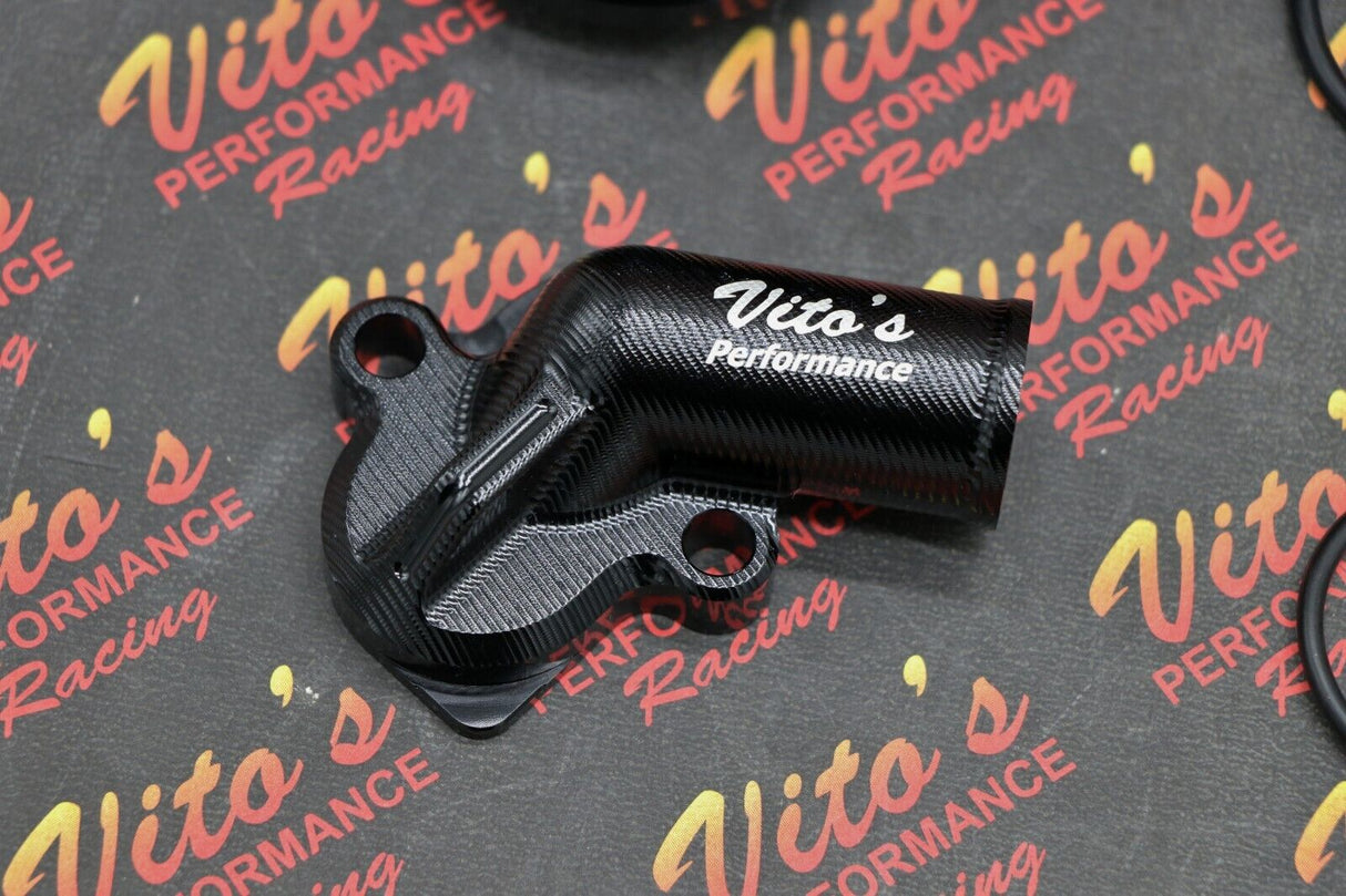 Vito's Billet water pump housing cover inlet outlet Yamaha Raptor 700 700R Black 4
