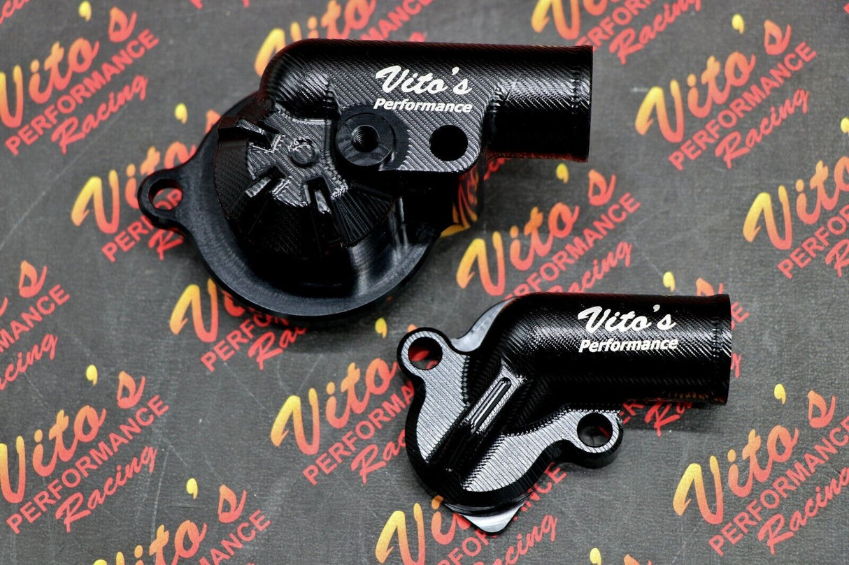 Vito's Billet water pump housing cover inlet outlet Yamaha Raptor 700 700R Black 6