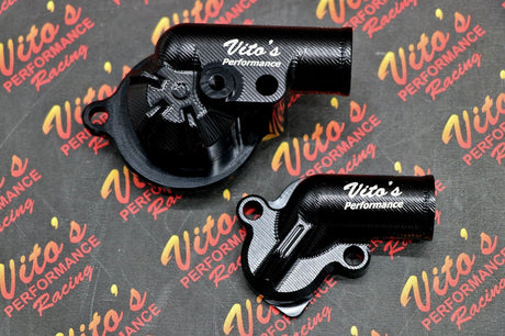 Vito's Billet water pump housing cover inlet outlet Yamaha Raptor 700 700R Black 6