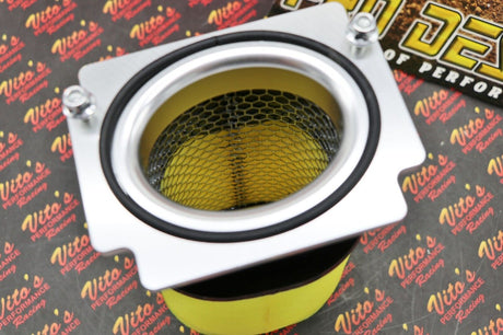 Vito's PRO FLOW airbox adapter + UNI FOAM style air filter Yamaha Banshee 4